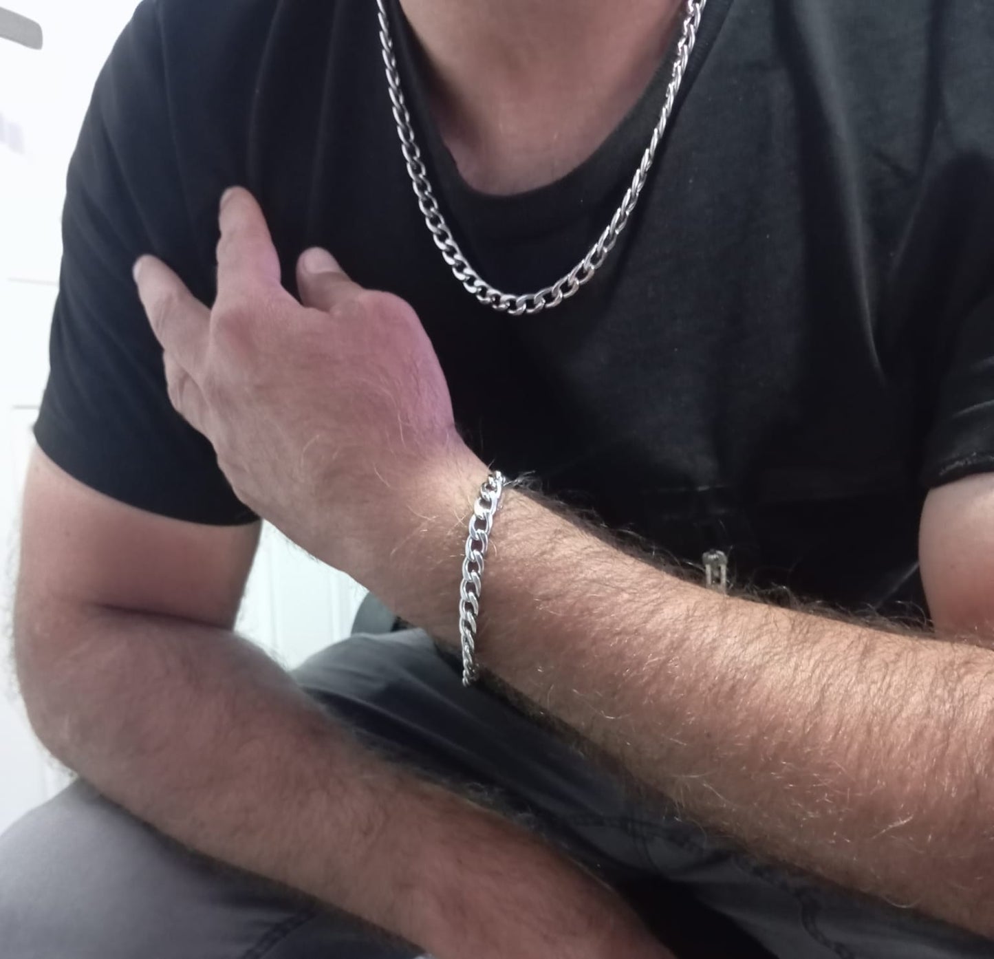 Cadena y Brazalete Golden Flow