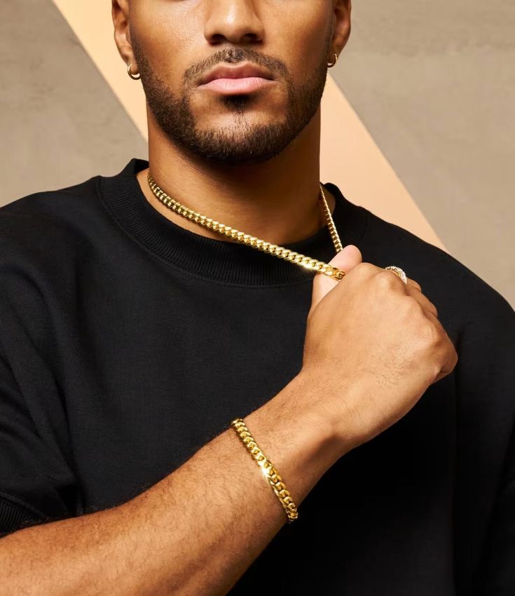 Cadena y Brazalete Golden Flow